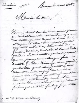 Courrier du Préfet des H. A. 24 mai 1825